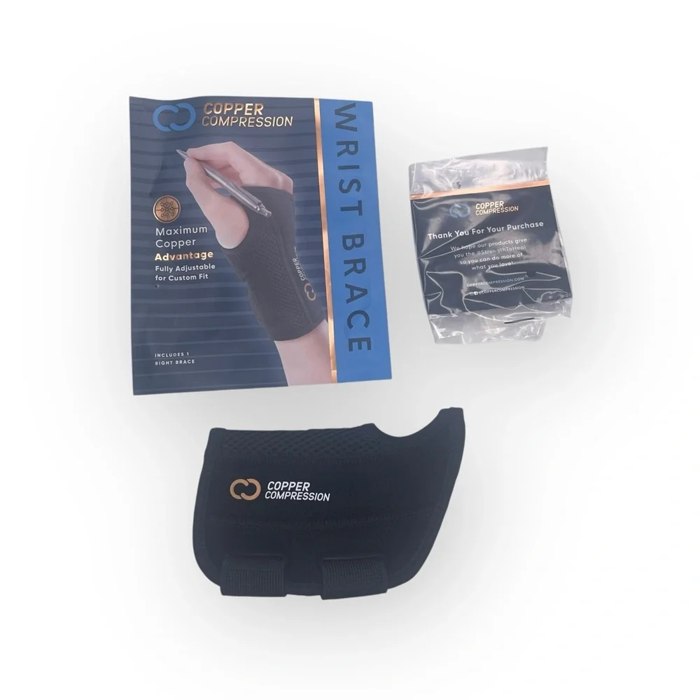 new Copper Compression ✪ Right Hand Wrist Brace ✪ Black ✪ Small Med ✪ Heal Pain